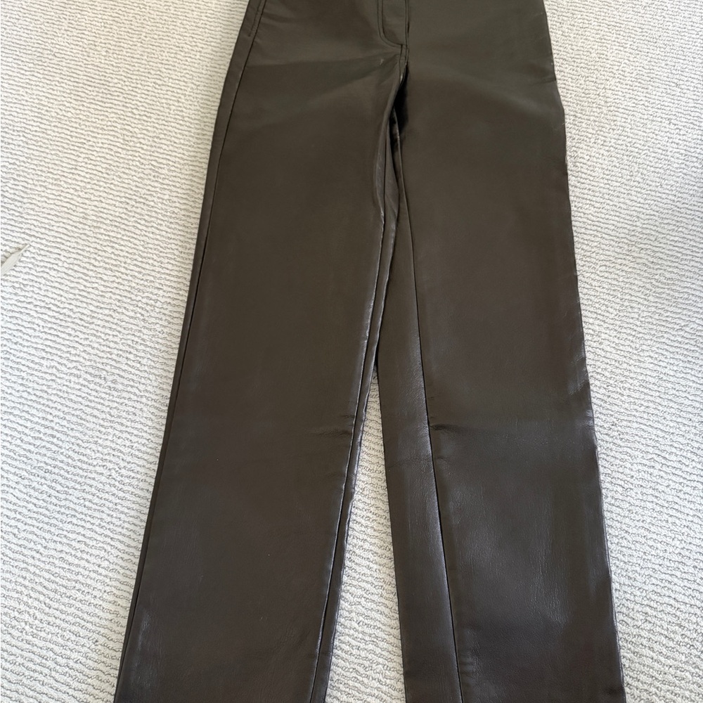 Black vegan leather pants from Aritzia